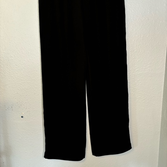 Karen Millen Wide Leg Sporty Trousers Black with Blue White Side Stripe - Picture 8 of 11